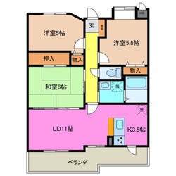 川越富洲原駅 徒歩15分 7階の物件間取画像